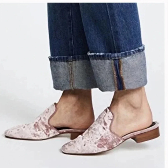 NEW Rag & Bone Luis Mule Pink Mauve Velvet Stacked Heel Loafer size 36 - Picture 3 of 16